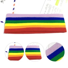 Горячая Женская Радуга цветной ободок Фитнес Йога Бег широкая эластичная головная повязка, аксессуары для волос Повседневная голова