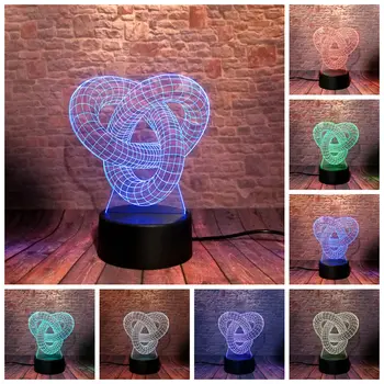 

Three Loop Model 3D Illusion LED NightLight Luminous 7 Colors Changing Desk Light-up Toys