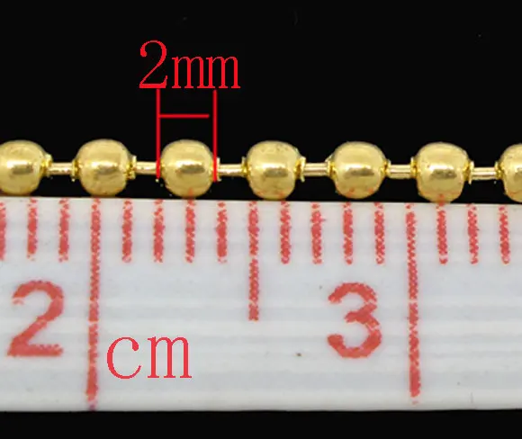 DoreenBeads 800 см золотой цветной шарик цепи результаты 2 мм Диаметр. (B04259) yiwu|chain findings|color