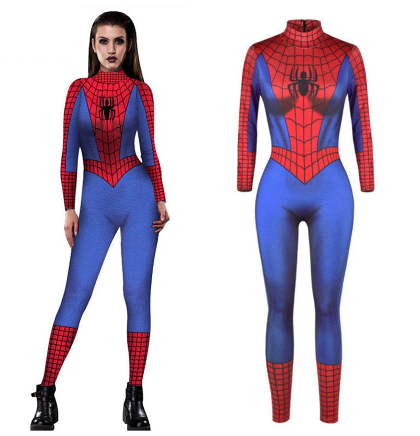 

Adults Womens Lady Girls Spiderman Superhero Costume Spandex Zentai Halloween Cosplay Lycra Dress Up