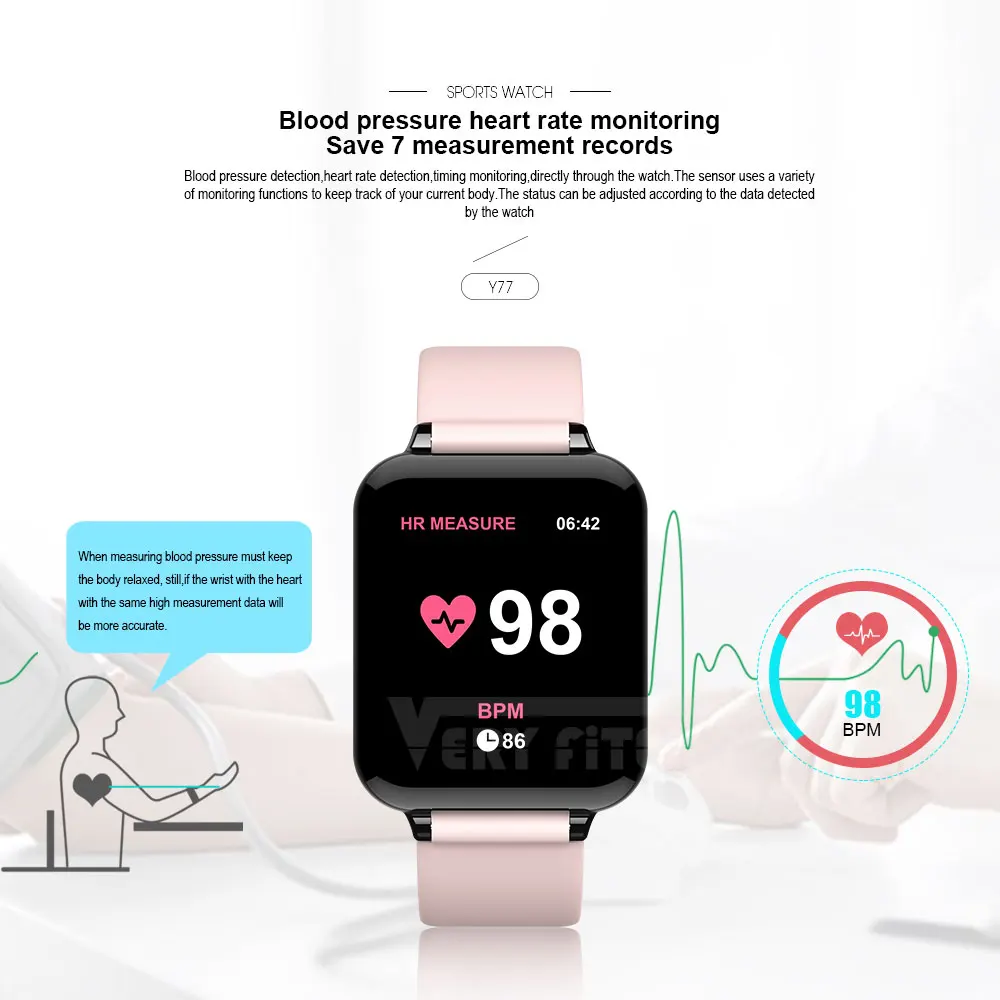  VERYFiTEK AW4 Smart Watch Blood Pressure Oxygen Fitness Bracelet Watch Heart Rate Monitor IP67 Men  - 32978364011