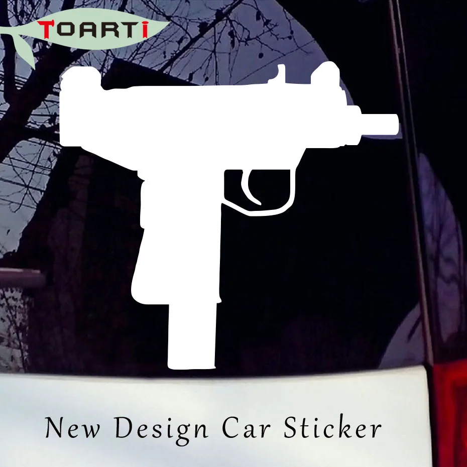 

Uzi Pistol Sticker Gun Body Car Stickers Creative Personality Car Styling Window Decorative Waterproof Auto Decals