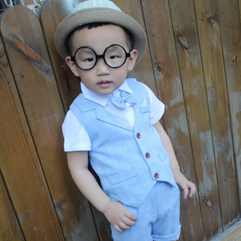 

Children Wedding Suit For Boys Baby Boy Party Party Clothing Suit Tops+Pants+Vest 3Pcs Clothing Kids Boys Suits 2-7 T Outfits