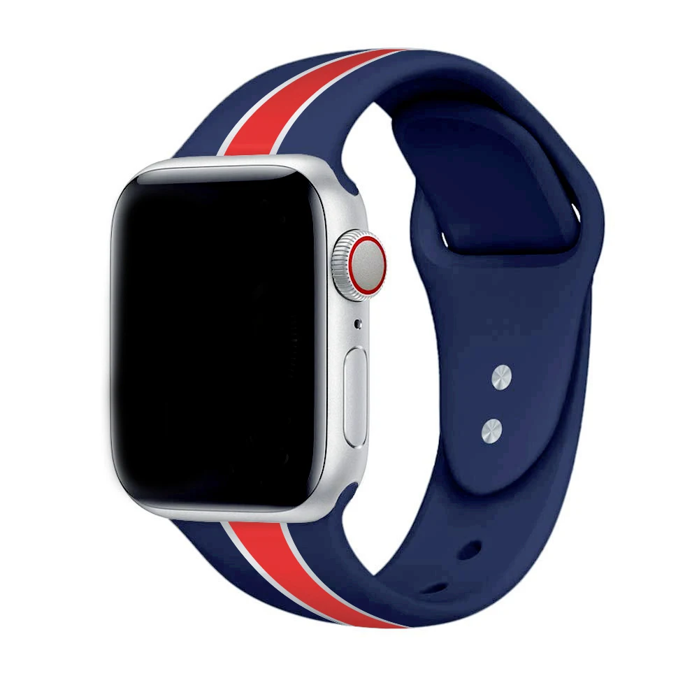 Цветной мягкий силиконовый спортивный ремешок для Apple Watch 38 мм/42 мм/40 мм/44 мм на