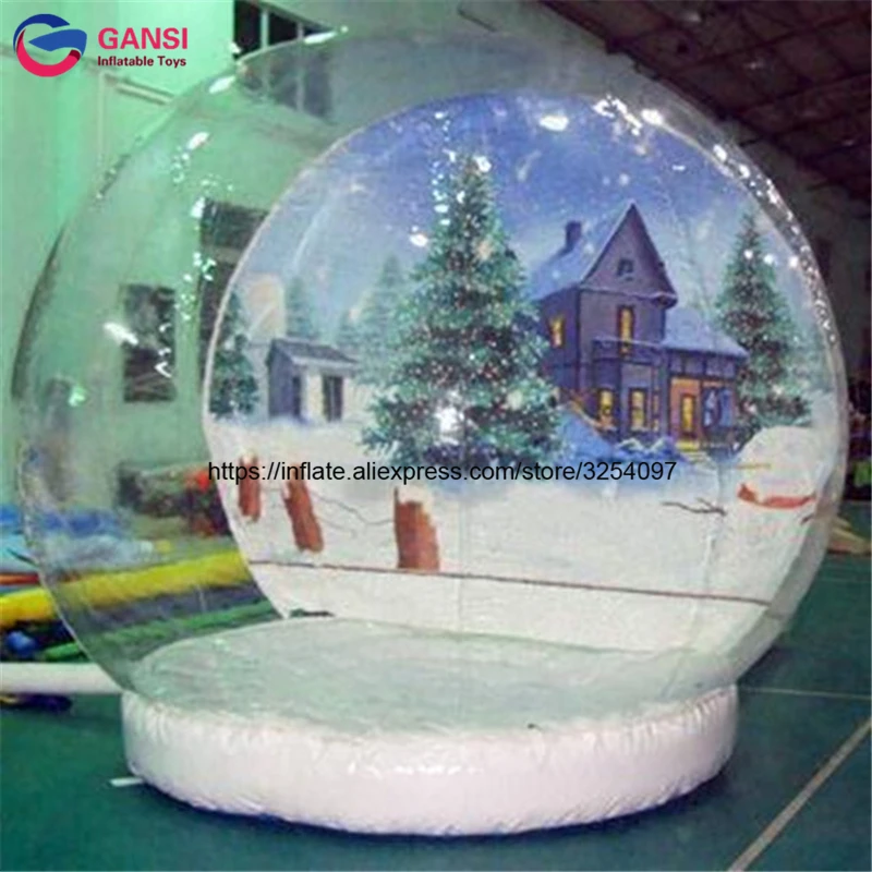 Wholesale 3m diameter 0.5mH step inflatable christmas snow globe decoration clear inflatable snow ball for festival advertising Wholesale 3m diameter 0.5mH step inflatable christmas snow globe decoration clear inflatable snow ball for festival advertising