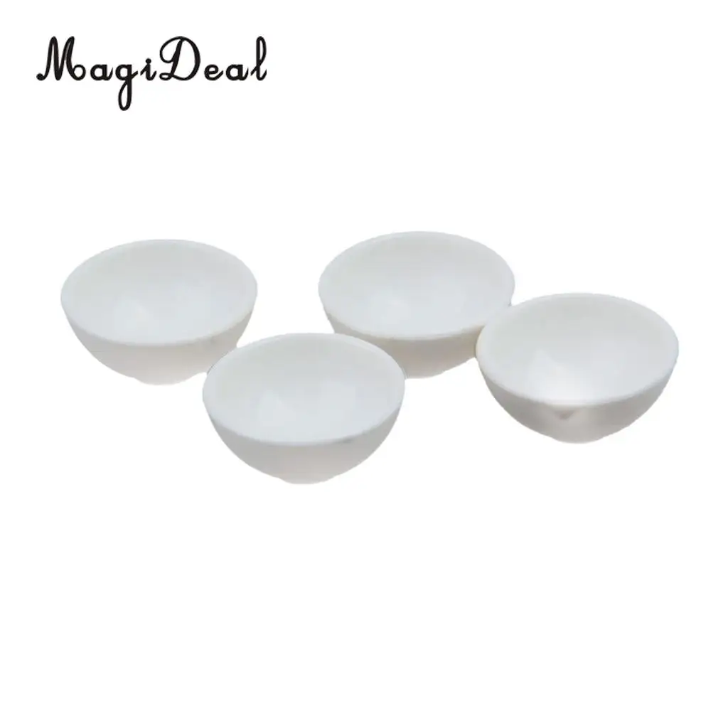 MagiDeal Mini 4Pcs/Lot Dollhouse Miniature White Round Rice Bowls Tableware Kitchenware for Food Rice Child Pretend Play Toys
