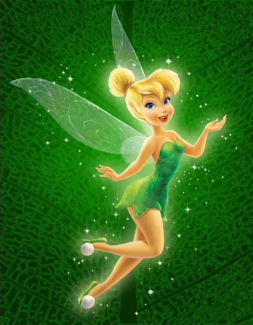 8x8FT Green Pattern Flying Miss Tinker Bell Fairies Girls Kids Custom ...