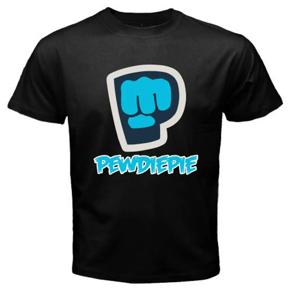 Новый Pew Die Pie Pewdiepie логотип известный Vlogger Мужская черная футболка Размер S