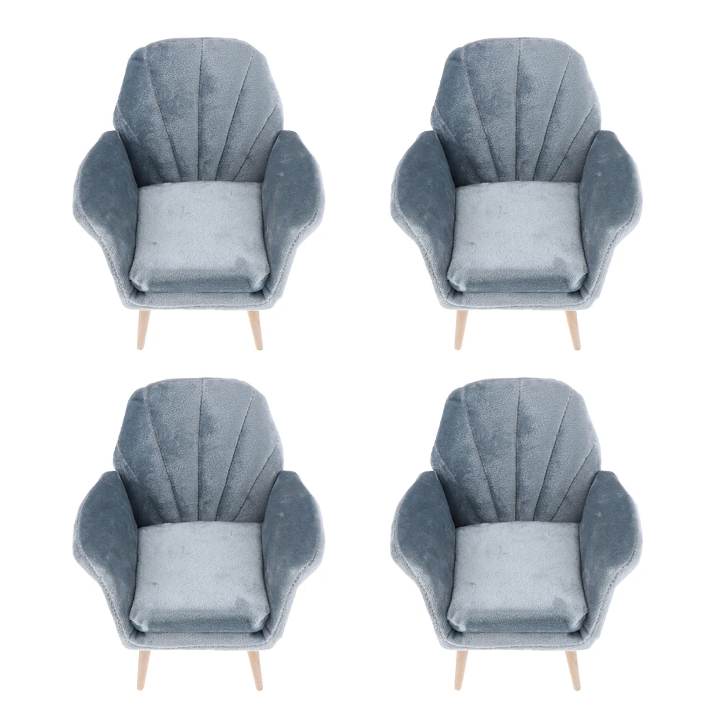 

4pcs Dolls House Mini 1/6 Single Sofa Couch for Hot Toys Accessory