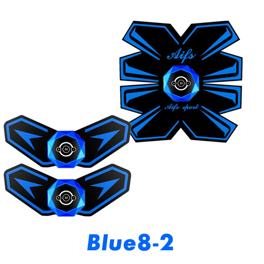 Blue8-2 EMS массажер умный фитнес тренажер для пресса стимулятор мышц сжигатель жира пояс-массажер для похудения USB Перезаряжаемый - Цвет: Blue8-2