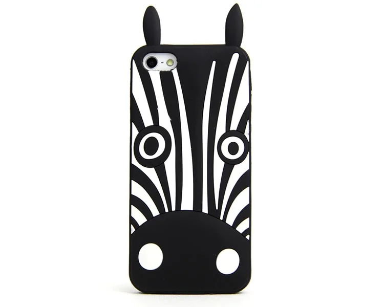 New Cute Cartoon Animal Design Cover 3D Dog 3D Zebra Soft Silicone Phone Cases For iPhone 4 4S 5 5S 5 SE/iPhone 6 6S 7 7S 8 Plus