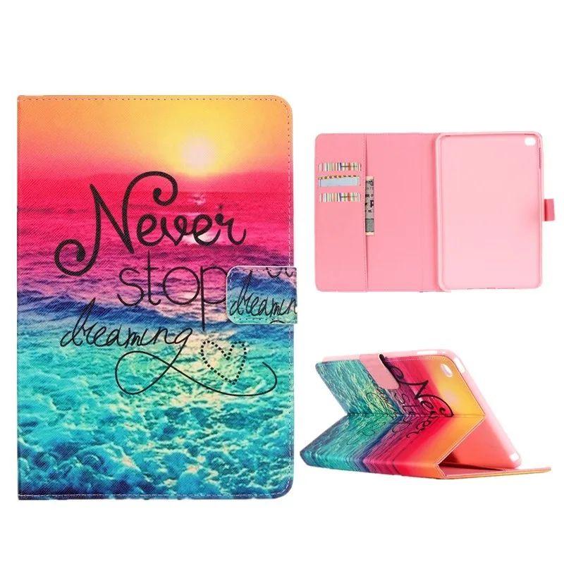 PU Leather Cases for Apple iPad Air 2 6 9.7 Inch Case Stand Wallet Flip Card Slots Black Finger have a nice day Tablet Covers  (3)