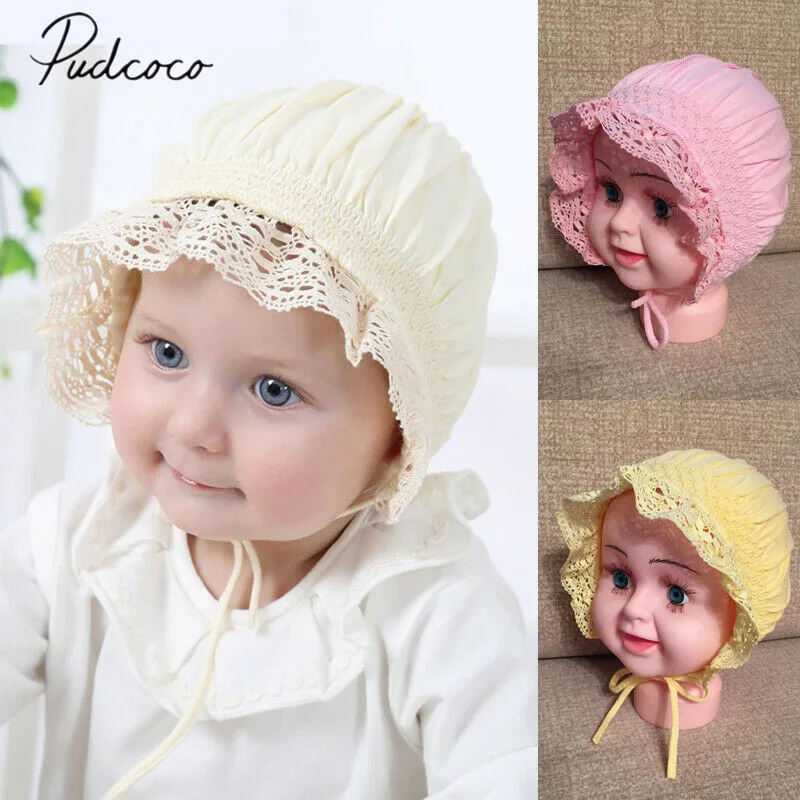

2019 Baby Accessories Kids Sun Hat Summer Bucket Beach Cap Cotton Girls Boys Toddler Child Lace Solid Hospital Caps Gift 6-24M