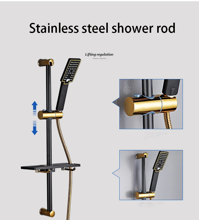 Ванная комната черный и золотой простой смеситель для душа с держатель для душа для ванной настенный смеситель для ванной набор ручной душ белый и золотой смеситель для душа