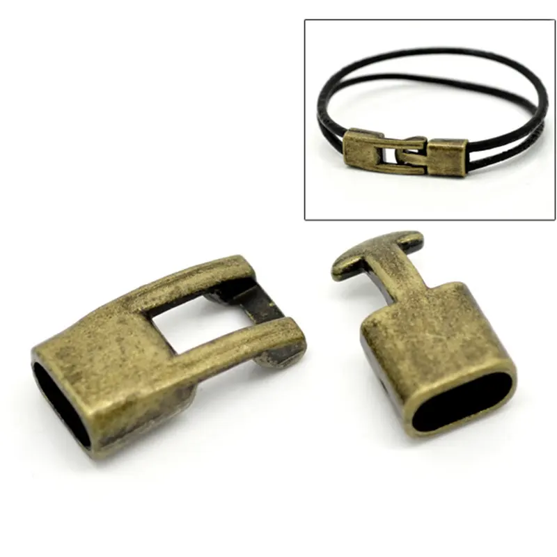 20 Sets Bronze Tone Hook Toggle Clasps for Leather Bracelet Jewelry