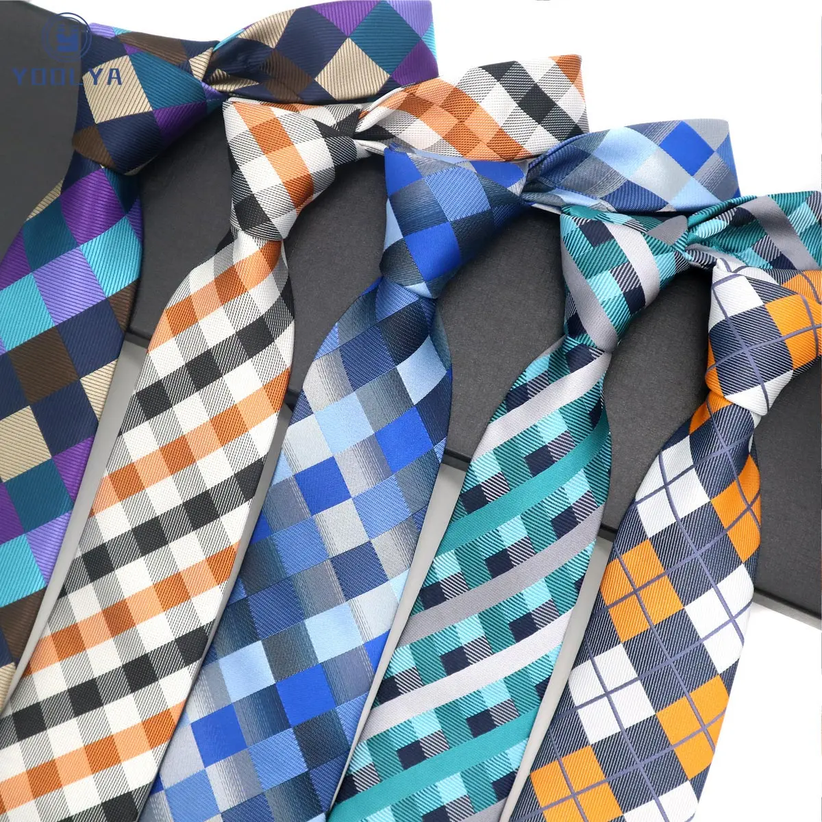 

High Quality Men's Tie 8CM Plaid Checks Silk Neckwear Jacquard Woven Neck Ties For Man Formal Business Wedding Party Necktie