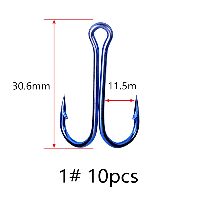 Balleo, прочные рыболовные крючки из углеродистой стали, крюки для ловли нахлыстом, двойной крючок для приманки, рыболовные аксессуары, рыболовные снасти - Цвет: 1