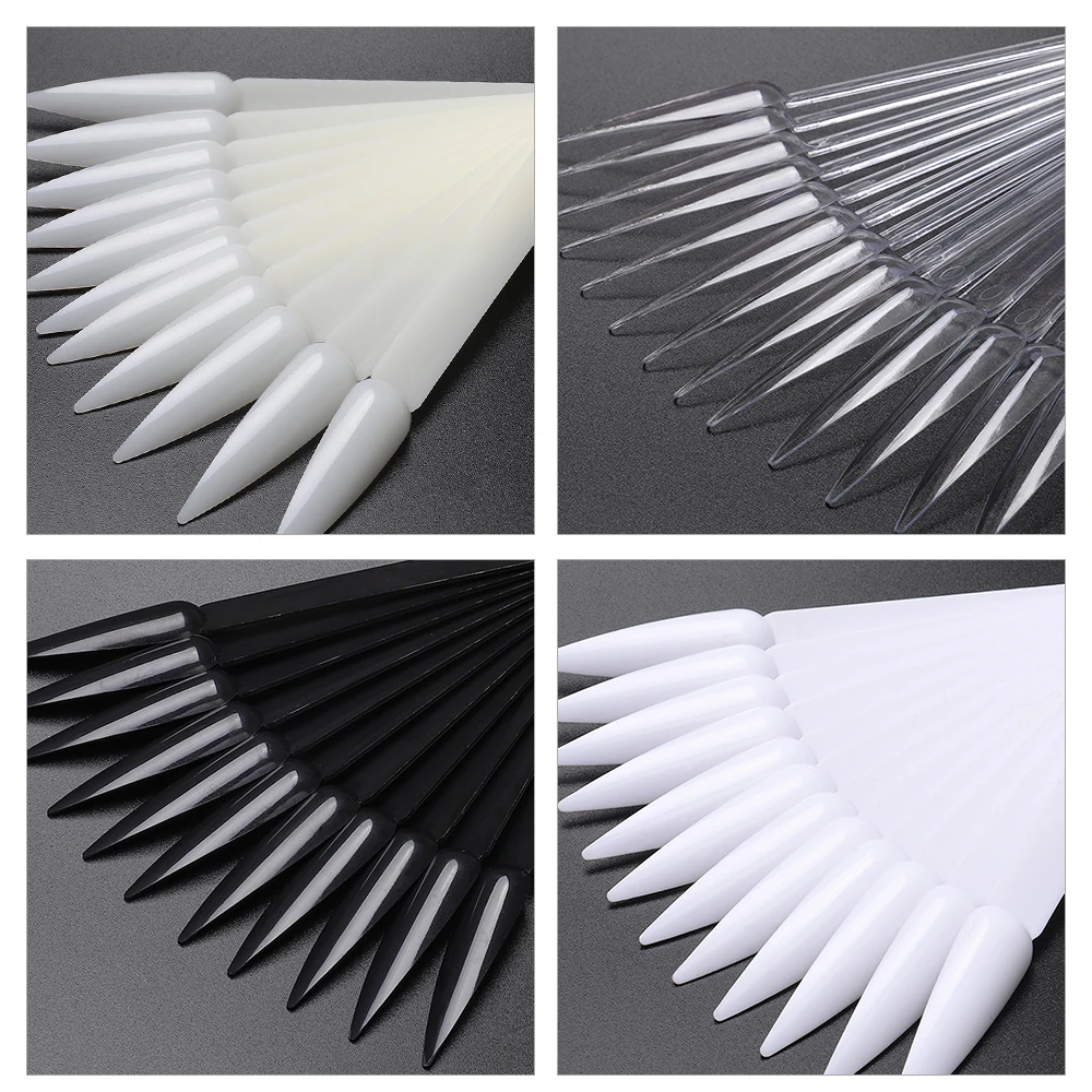

False Tips for Nail Art Fan-shaped Color Card Gel Nail Polish Display Board Detachable Practice Sticks Wheel Ring Holder Natural