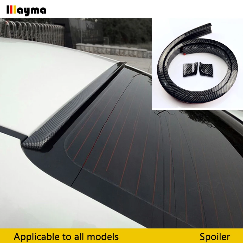 

1.5 Meters Universal Fake Carbon Fiber PU Car Rear Roof Spoiler Trunk lip Wing Car Boky kit Trim For BMW E90 E92 F30 F32 F36 F10