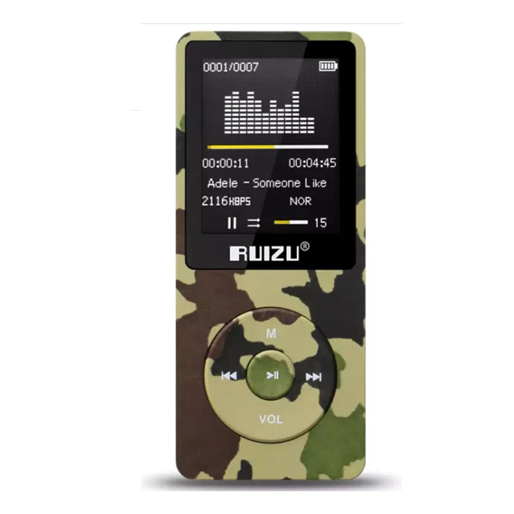 Оригинальный MP3 плеер RUIZU X02 HiFi APE/FLAC/WAV 8 Гб 1 ''экран 80 часов Спорт Музыка FM радио
