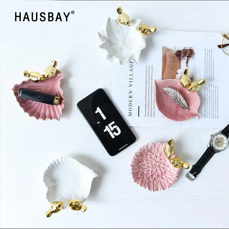 

Creative Jewelry Display Box Rings Storage Box Jewelry Tray Home Decorative Ceramic birds Ornaments Valentine'day Gifts 1256