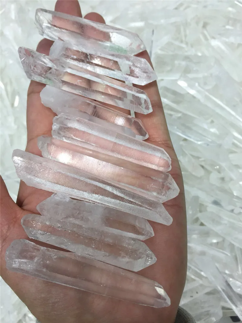 Прямая 10 шт. прозрачный образец кристалла кварца Рейки Исцеление необработанные драгоценные камни Кристалл точка медитация для изготовления ювелирных изделий