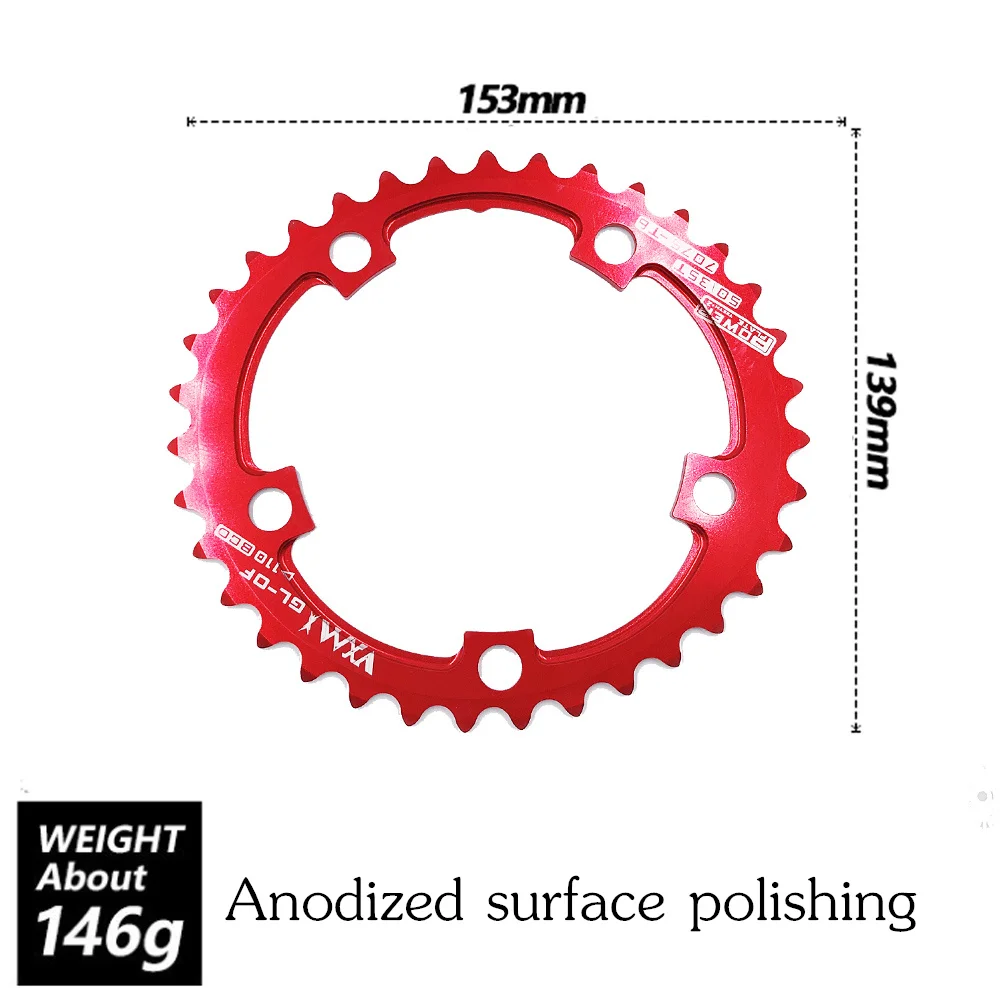 Ceny VXM Road Bicylcle 110BCD 35 50T owalny zestaw koła łańcuchowego rower 7075 T6 stop Ultralight elipsy wspinaczka moc płyta łańcuchowa