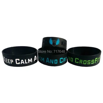 

300pcs keep calm and crossfit on wristband silicone bracelets free shipping by FEDEX