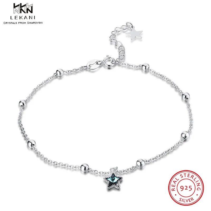 

LEKANI Crystals From Swarovski Anklet 925 Sterling Silver Starry Anklet Women's Fine Jewelry Crystal Anklet Girlfriend gift