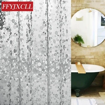 

EVA Transparent cobblestone Bathroom shower curtain Mildew Proof thick waterproof fabric bathroom curtain