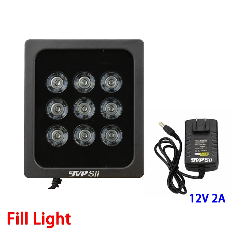 

Black Metal 12V 2A 850nm 9Pcs Array Infrared 42mil Led Fill Night Vision illuminator Lamp For Surveillance Camera Freeshipping