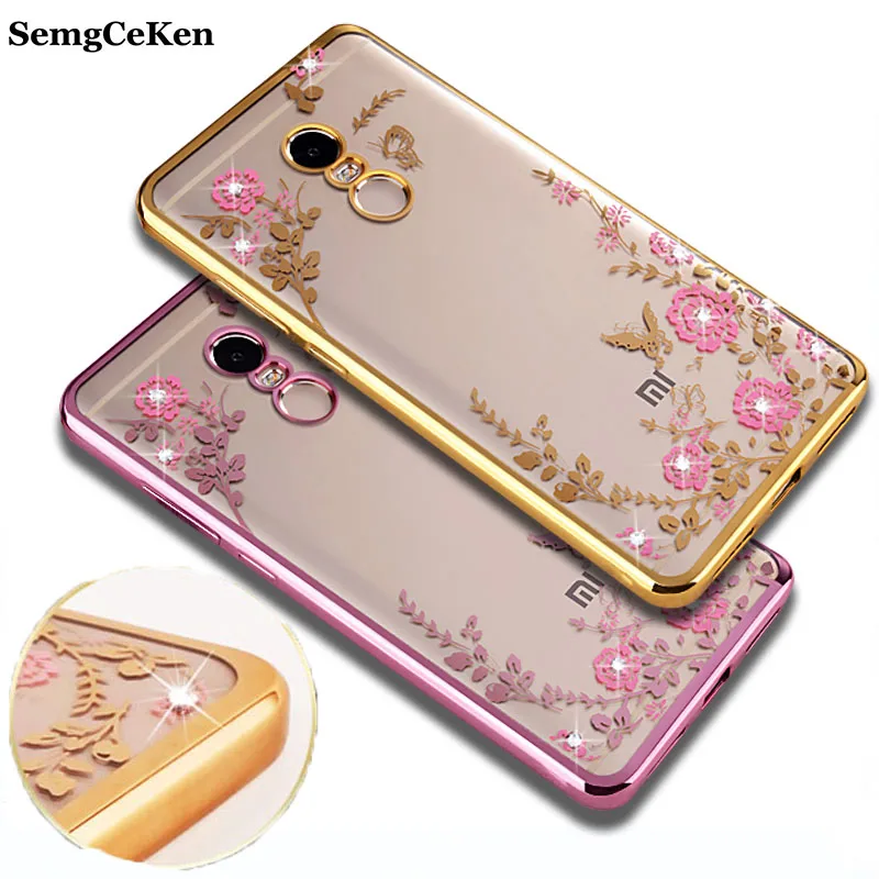 

SemgCeKen luxury original gold tpu silicone case for xiaomi red mi redmi note 4 note4 silicon clear soft phone coque cover back
