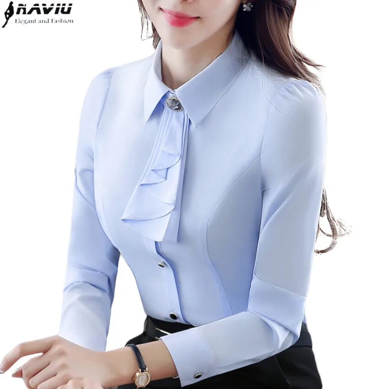 blue formal blouse