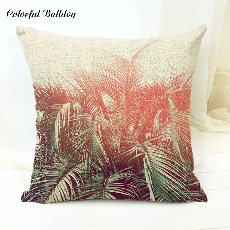Тропическая Botany подушка 45 см пальмовый лист качели солнце наволочка для дома Декор диван ярд кресло-качалка Cojines Decorativos