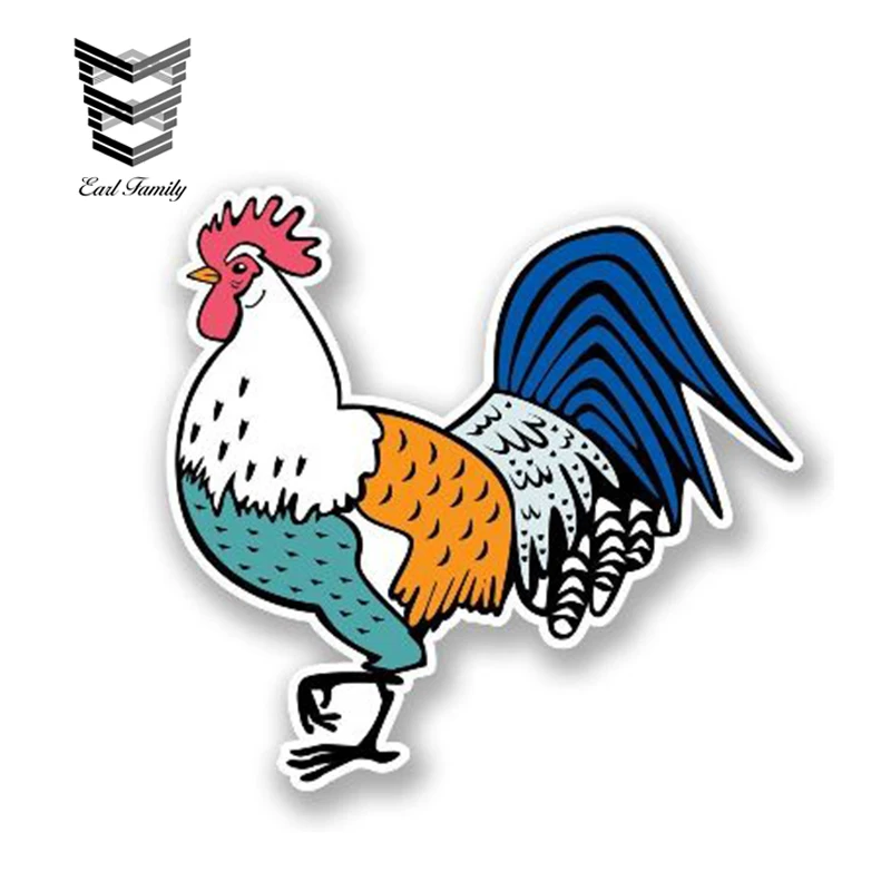 EARLFAMILY 13 см x 12 Автомобильная наклейка петух курица мультяшное животное