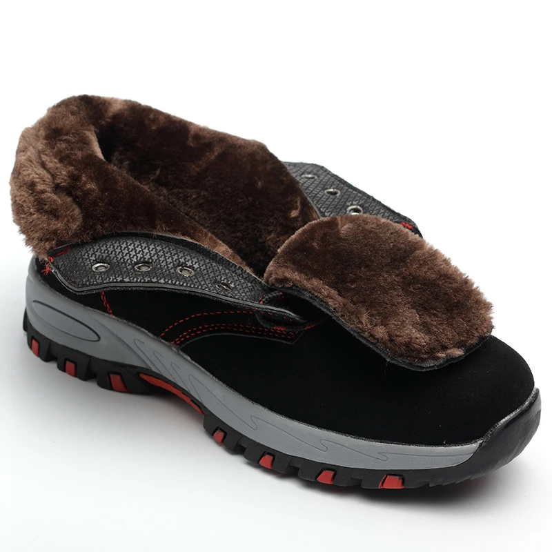 Размеры 35-46, зимняя мужская защитная обувь из коровьей замши рабочая обувь со стальным носком мужские Ботильоны износостойкие ботинки с прокалыванием