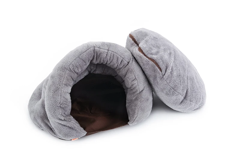 Washable Thermal Fleece Cat Sleeping Bag PP Cotton Padding Soft Pet Beds Security Sense for Pets 2 Colors (18)