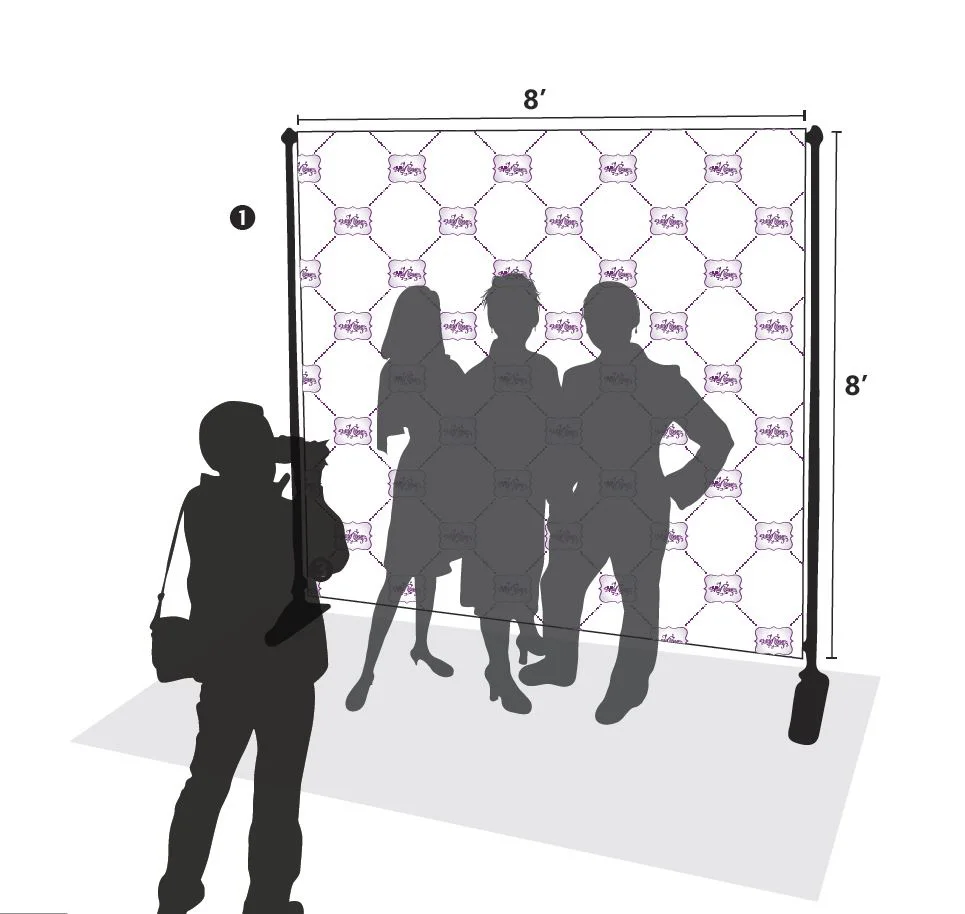 

8'x8' Step And Repeat Backdrop Telescopic Pop Up Banner Stand System For Trade Show(Free Shipping to UK)