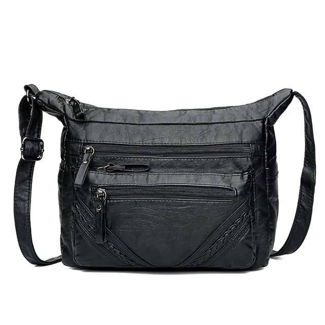 Annmouler Fashion Women Bag Pu Leather Crossbody Bag Medium Size Shoulder Bag Soft Washed