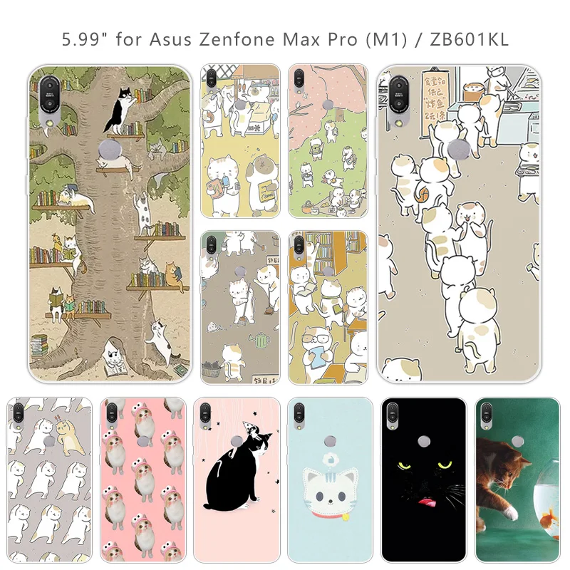 Для Asus Zenfone Max Pro M1/ZB601KL чехол для телефона CuteCat 5 99 дюйма ZB601KL прозрачные мягкие