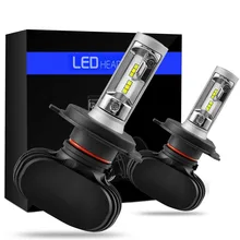 Universal 2PCS/Lot Car-Styling Car 12V Headlights Bulbs 6500K White CSP Chips 50W Automobiles LED H4 H11 9005 HB3 9006 HB4 H7