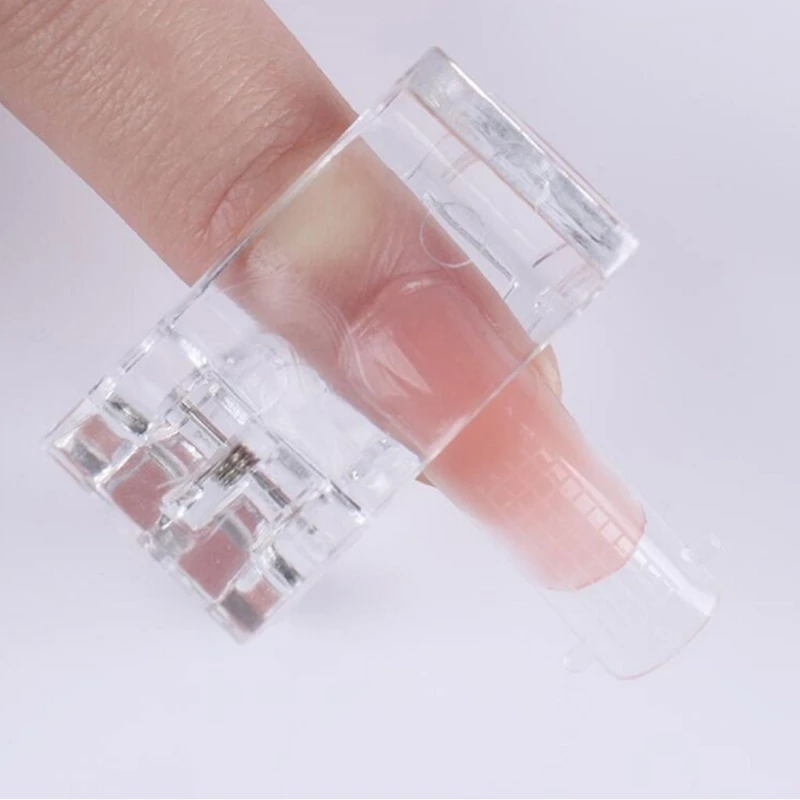 

1Pc Poly Gel Quick Building Nail Tips Clip Finger Extension Nails Plastic Clear Manicure Art Tool Accessories