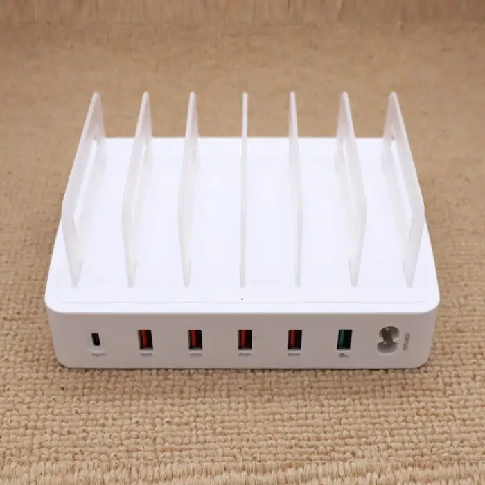 6 портов+ QC3.0+ тип-c станция для зарядки с USB док-станцией с держателем для смартфона планшета ПК SD998