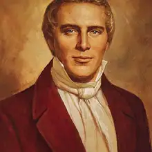 Ручная роспись маслом# 1-й президент церкви Христова(позже Церковь Иисуса Христовых святых Иосифа Смита-36"