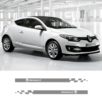 

2 Pieces Vinyl Decal Side Skirt Stripe Car Body DIY Customized Stickers Sport Styling For Renault Sandero Twingo