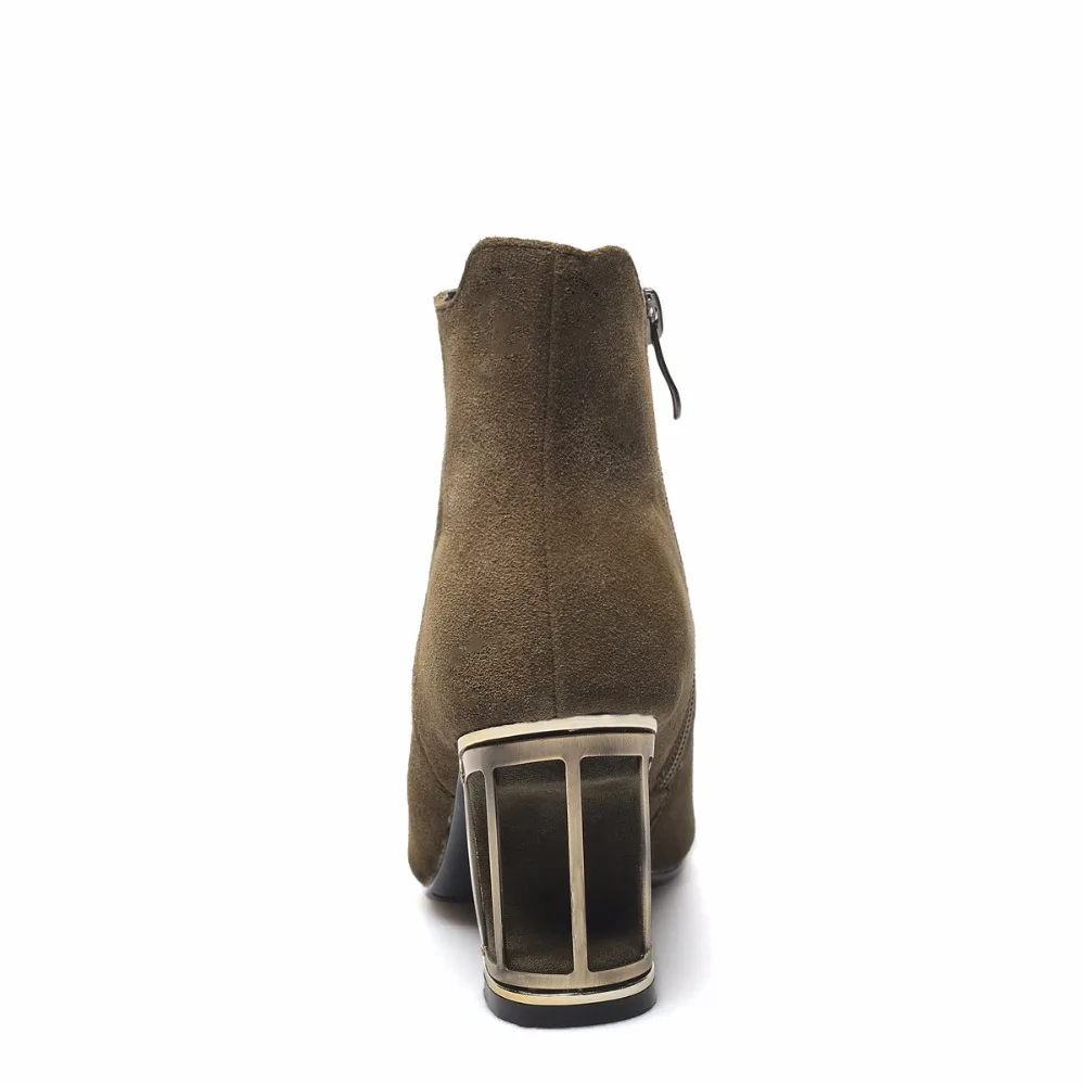Inside green Invierno Mujer Pu Cuero De Alta Extraño Genuino Estilo Short Black Sexy Otoño 2017 Inside Kickway black Tacones 43 Plush Botas Calidad Plush green Tobillo Zapatos wqZnUXHx4P