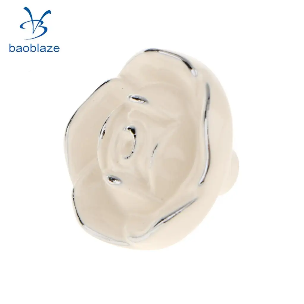 Baoblaze Elegant Flower Rose Pull Knobs Handles for Door Kitchen Dresser Cabinet Drawer Cupboard Wardrobe Door