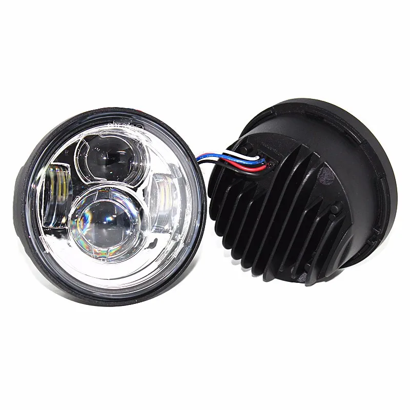 Pair Black Motorcycle Led Headlight 4.65 Fat Bob Led Headlamp With HiLo Beam Angel eyes For Harley Dyna Fat Bob Light (11)