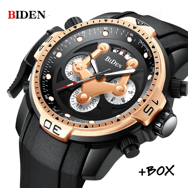 

Men Watches Top Brand BIDEN New Mens Luxury fashion Sports Quartz Watches Military Waterproof Date Chronograph Relogio Masculino