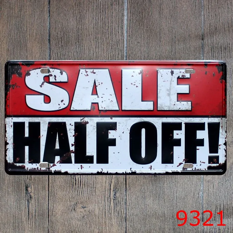 Car License Plate Sale Half Off Vintage Metal Tin Sign